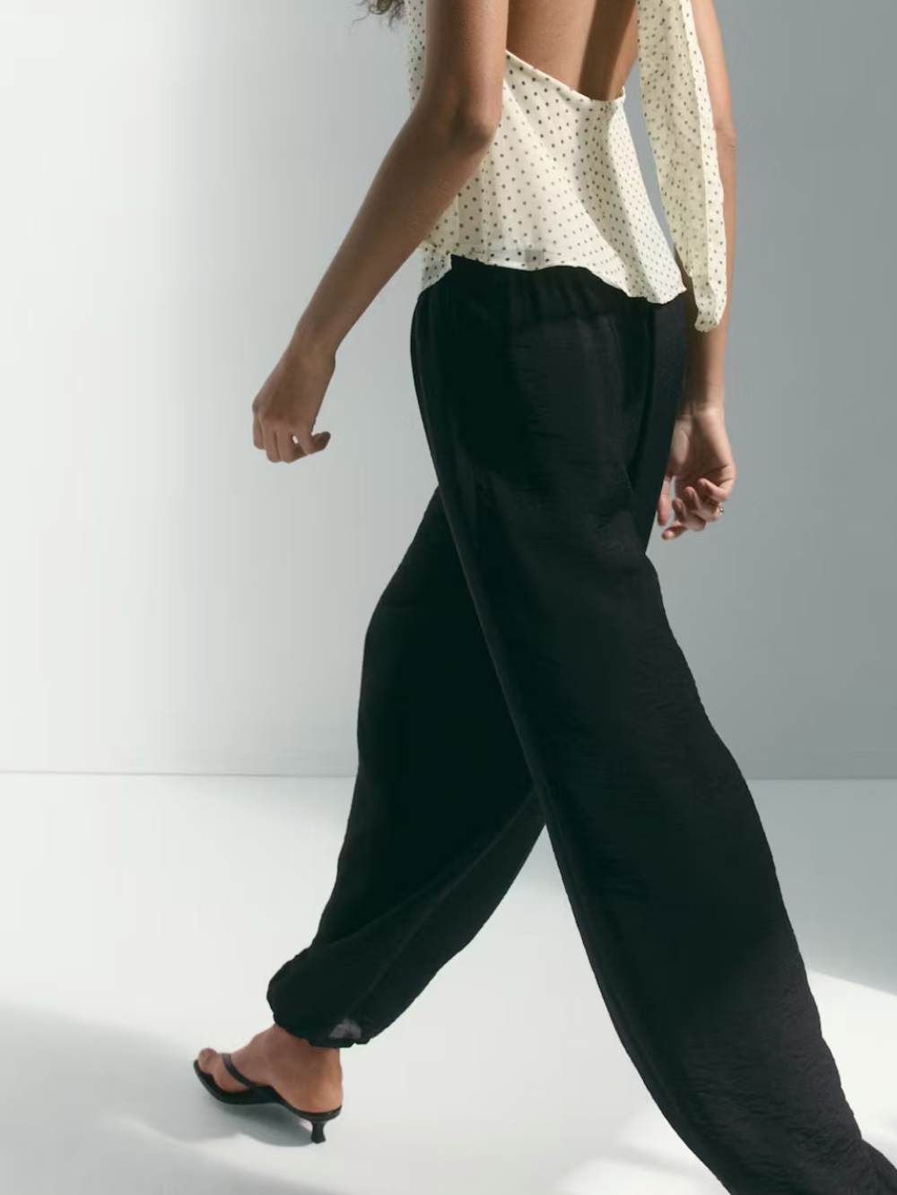 HM NWT Black BalloonElastic-Waist Wide Leg Pants